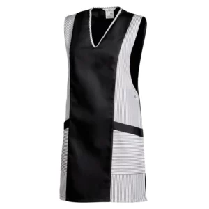 Casulla Leiber 08/264 blanco/negro, vista frontal de la prenda