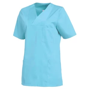 Casaca sanitaria de mujer Leiber 08/2732 azul océano, vista frontal de la prenda