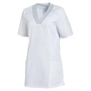 Casaca de mujer Leiber 08/2798 blanco/gris plata, vista frontal de la prenda