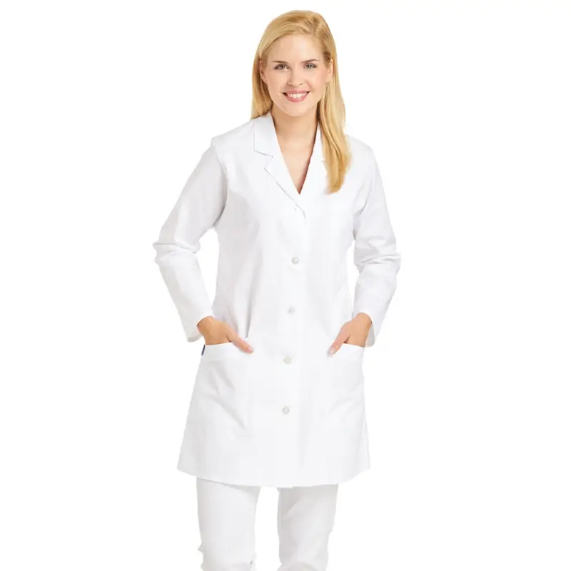 Bata de mujer Leiber 08/471 1 Bata de mujer Leiber 08/471 blanca, puesta de frente