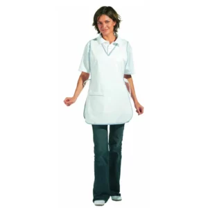 Casulla de trabajo Leiber 08/594 blanco, frontal con modelo