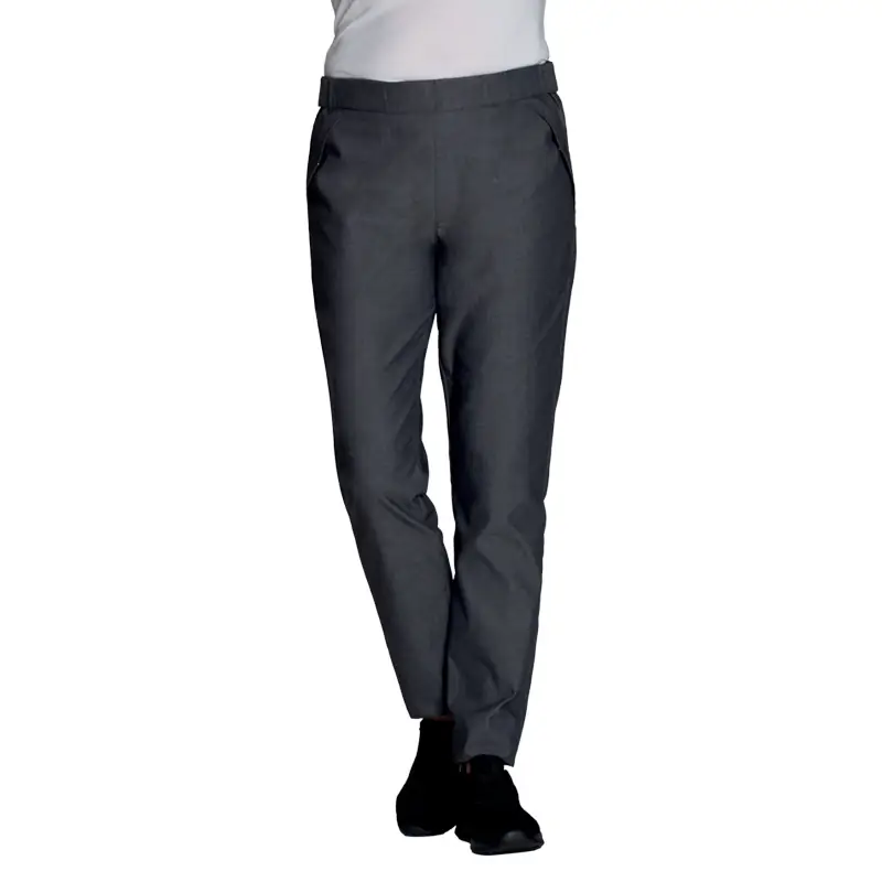 Pantalón ajustable de mujer Leiber 08/6230 1 Pantalón ajustable de mujer Leiber 08/6230 gris jeans, frontal con modelo
