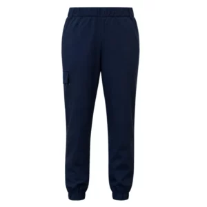 Pantalón jogger Leiber 08/6600 azul marino con detalles beige, vista frontal de la prenda