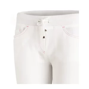 Pantalón de mujer Leiber 08/7100 blanco/rosa intenso, detalle frontal de la prenda