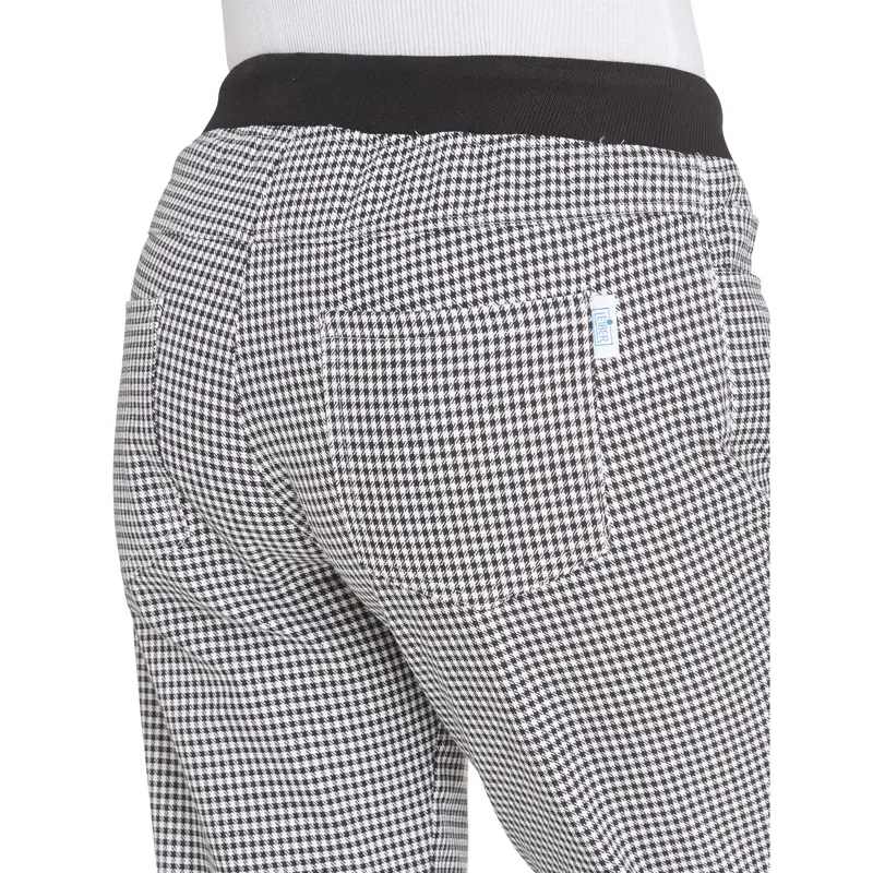 Pantalón de cocina de mujer Leiber 08/7220 3 Pantalón de cocina de mujer Leiber 08/7220 con pata de gallo, detalle posterior