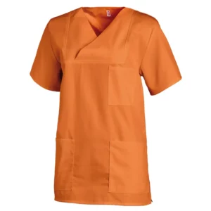 Casaca sanitaria unisex Leiber 08/769 en naranja, vista frontal de la prenda
