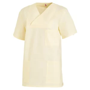 Casaca sanitaria unisex Leiber 08/769 en amarillo, vista frontal de la prenda