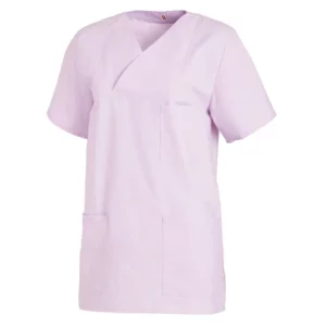 Casaca sanitaria unisex Leiber 08/769 en lila, vista frontal de la prenda