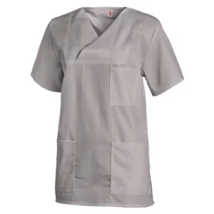 Casaca sanitaria unisex Leiber 08/769 en gris claro, vista frontal de la prenda