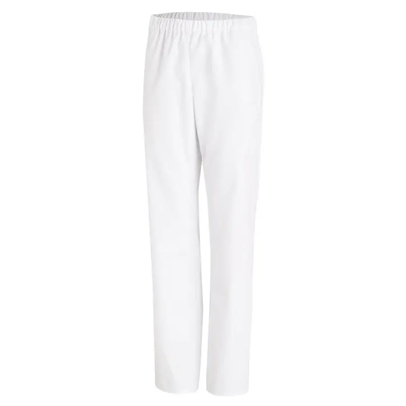 Pantalón sanitario unisex Leiber 08/780 4 Pantalón sanitario unisex Leiber 08/780 en blanco, vista frontal de la prenda