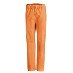 Pantalón sanitario unisex Leiber 08/780 en naranja, vista frontal de la prenda