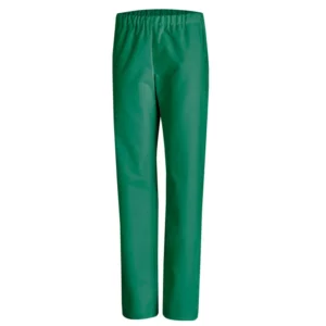Pantalón sanitario unisex Leiber 08/780 en verde bosque, vista frontal de la prenda