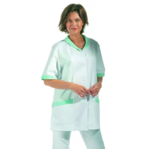 Casaca Leiber 08/800 blanco/menta, vista frontal puesta en modelo