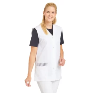 Casaca sin mangas de mujer Leiber 09/515 blanco, puesta en modelo, vista frontal