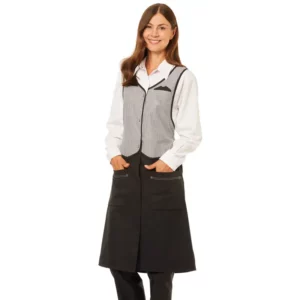 Chaleco 3 en 1 de mujer Leiber 10/2470 negro y blanco, vista frontal con modelo