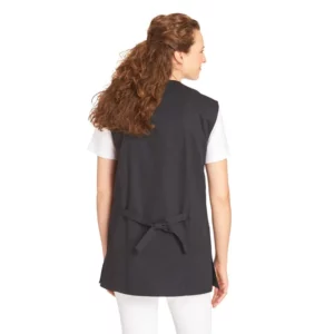 Casaca sin mangas de mujer Leiber 10/2472 negra, vista posterior con modelo