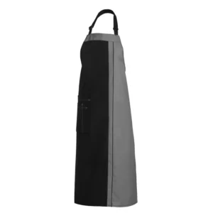 Delantal de peto Leiber 11/2522 negro y gris plata, vista frontal de la prenda