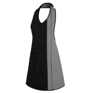 Delantal de peto de mujer Leiber 11/2540 negro/gris plata, vista frontal de la prenda