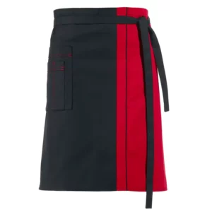 Delantal de cintura Leiber 11/2568 en negro/rojo, frontal de la prenda