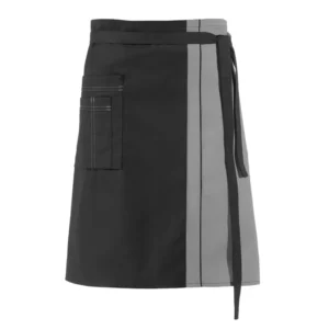 Delantal de cintura Leiber 11/2568 en negro/gris plata, frontal de la prenda