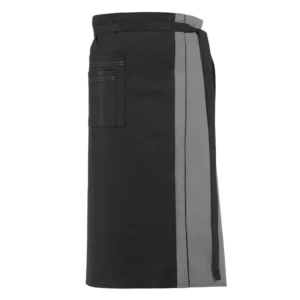 Delantal de cintura Leiber 11/2569 en negro/gris plata, frontal de la prenda