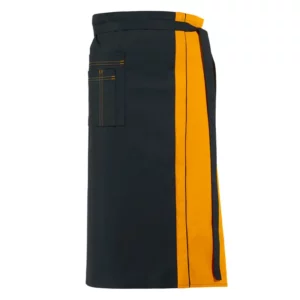 Delantal de cintura Leiber 11/2569 en negro/amarillo sol, frontal de la prenda