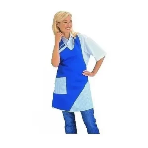 Delantal de peto Leiber 11/272 azul royal/blanco, frontal con modelo