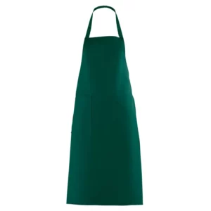 Delantal con peto Leiber 11/529 verde botella, vista frontal de la prenda