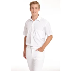 Camisa de hombre Leiber 12/1238 blanco, puesto en modelo, vista frontal