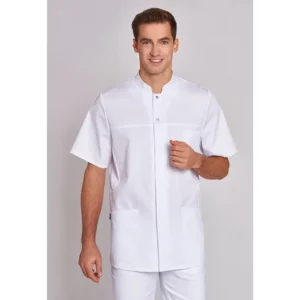 Casaca sanitaria de hombre Leiber 12/1346 blanco, puesta en modelo, frontal