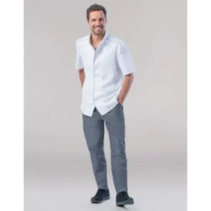 Chaqueta de cocina de hombre Leiber 12/1367 blanca, frontal con modelo