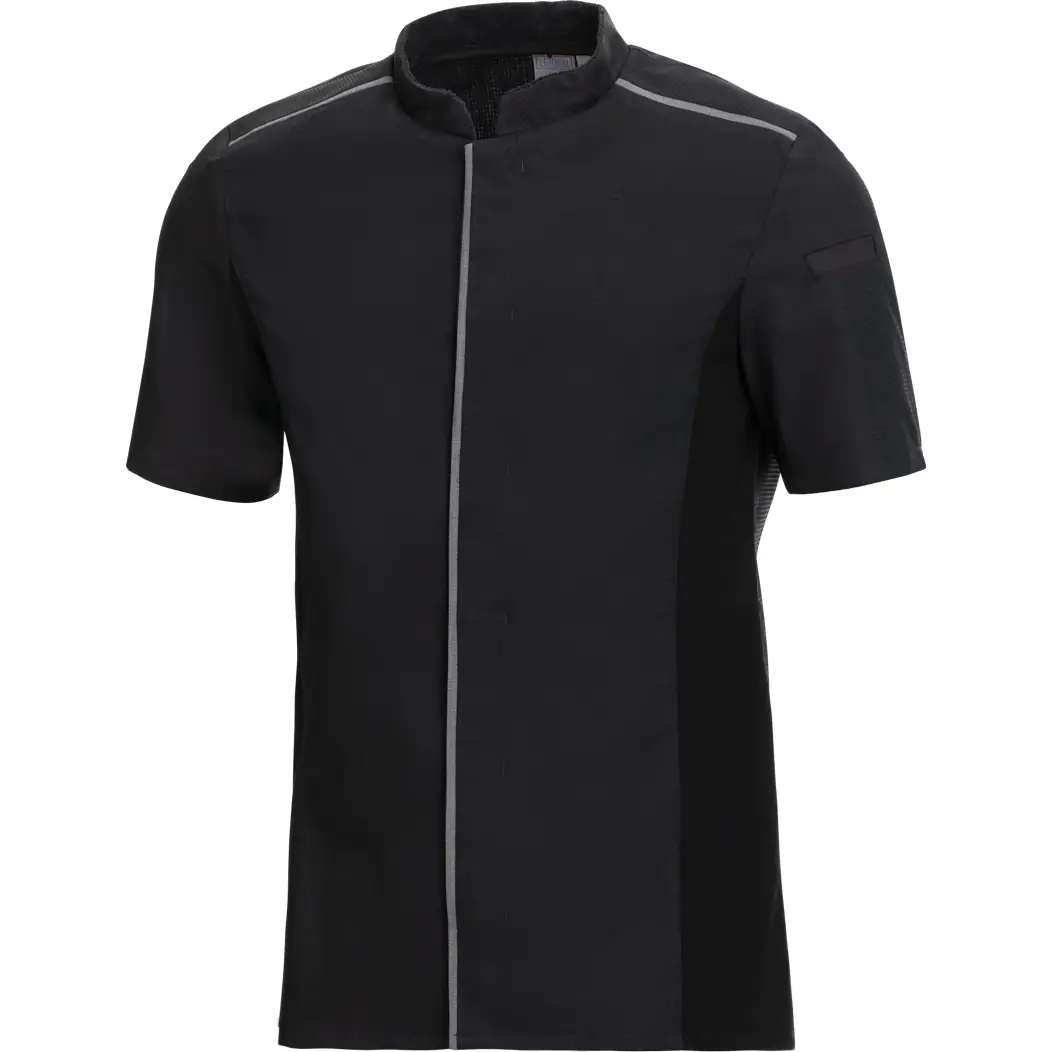 Chaqueta de cocina de hombre Leiber 12/1367 2 Chaqueta de cocina de hombre Leiber 12/1367 negra, vista frontal