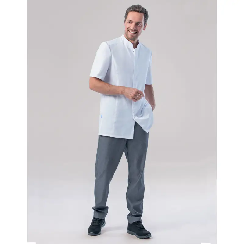 Chaqueta de cocina de hombre Leiber 12/1371 1 Chaqueta de cocina de hombre Leiber 12/1371 blanca, frontal con modelo