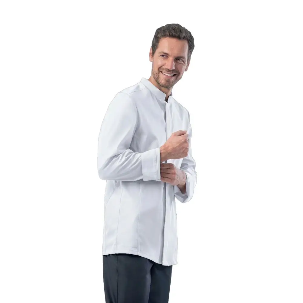Chaqueta de cocina de hombre Leiber 12/1372 2 Chaqueta de cocina de hombre Leiber 12/1372 blanca, frontal con modelo