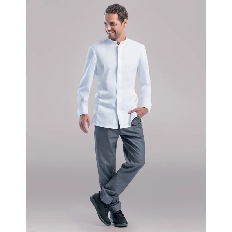 Chaqueta de cocina de hombre Leiber 12/1377 1 Chaqueta de cocina de hombre Leiber 12/1377 blanca, vista frontal con modelo