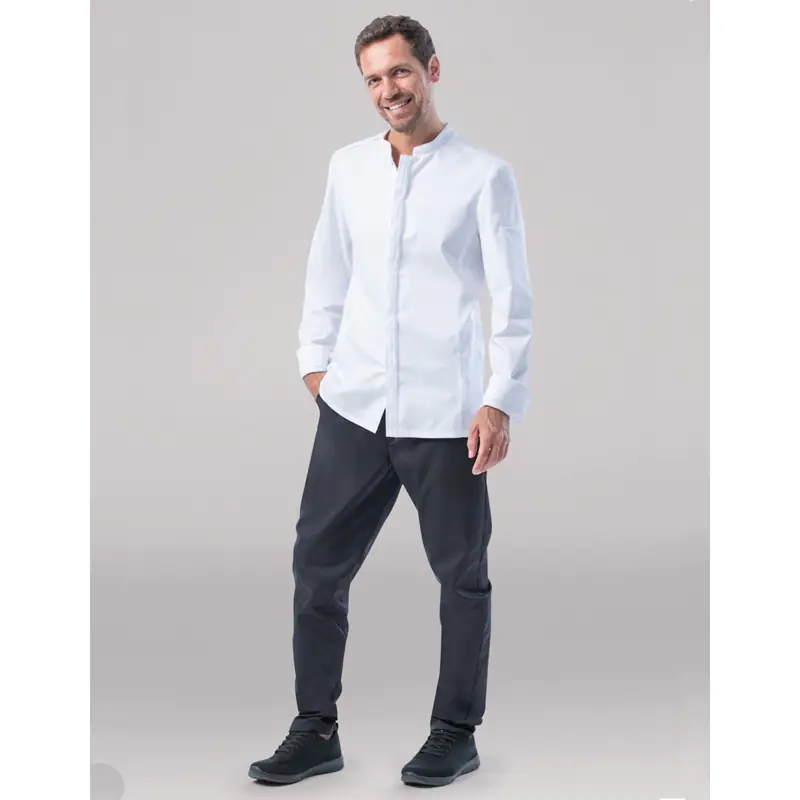 Chaqueta de cocina de hombre Leiber 12/1379 1 Chaqueta de cocina de hombre Leiber 12/1379 blanca, frontal con modelo