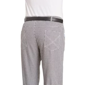 Pantalón de cocina unisex Leiber 12/1380 blanco y negro, detalle posterior