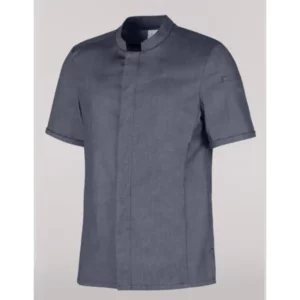 Chaqueta de cocina de hombre Leiber 12/1385 gris jeans, frontal de la prenda