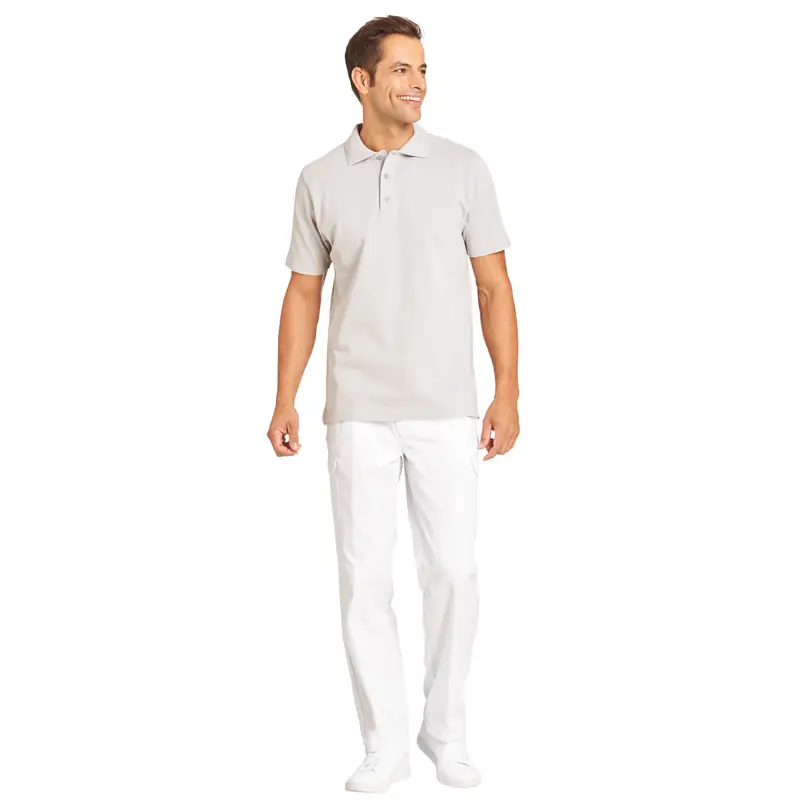 Pantalón cargo de cocina de hombre Leiber 12/1390 1 Pantalón cargo de cocina de hombre Leiber 12/1390 blanco, con modelo, vista frontal