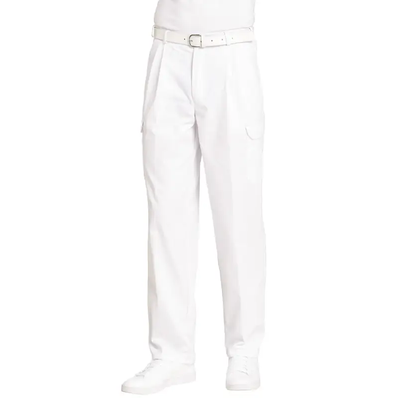 Pantalón cargo de cocina de hombre Leiber 12/1390 2 Pantalón cargo de cocina de hombre Leiber 12/1390 blanco, frontal de la prenda