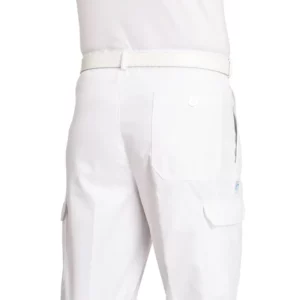 Pantalón cargo de cocina de hombre Leiber 12/1390 blanco, vista posterior