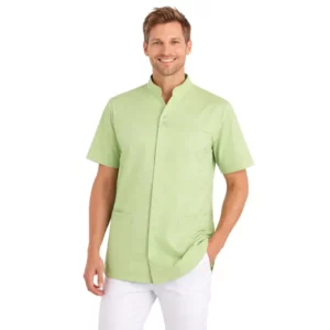 Casaca unisex Leiber 12/2065 verde claro, vista frontal puesta en modelo