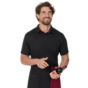 Polo unisex Leiber 12/2084 negro de manga corta vista frontal con modelo