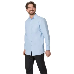 Camisa de manga larga de hombre Leiber 12/2089 celeste, frontal con modelo