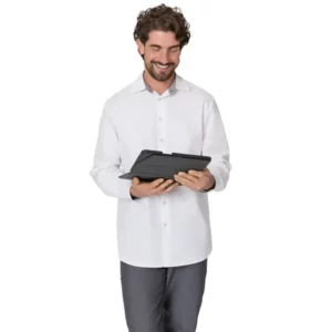 Camisa de manga larga de hombre Leiber 12/2099 blanca, frontal con modelo