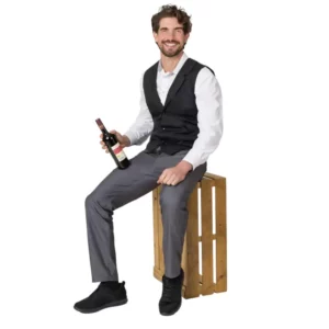 Chaleco de hombre Leiber 12/2108 negro vista frontal con modelo