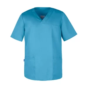 Casaca sanitaria unisex Leiber 12/2137 turquesa, vista frontal de la prenda
