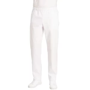Pantalón sanitario unisex Leiber 12/2370 blanco, vista posterior de la prenda
