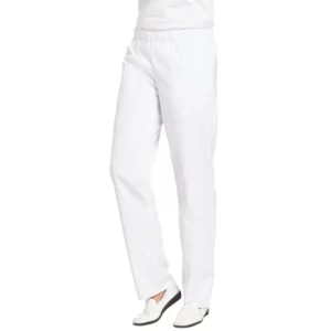 Pantalón sanitario unisex Leiber 12/2370 blanco, vista frontal de la prenda