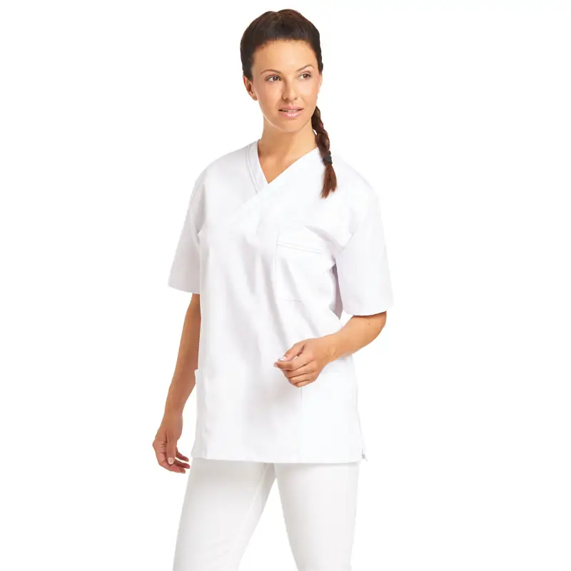 Casaca sanitaria unisex Leiber 12/2451 9 Casaca sanitaria unisex Leiber 12/2451 blanco, puesta en mujer ligeramente de lado